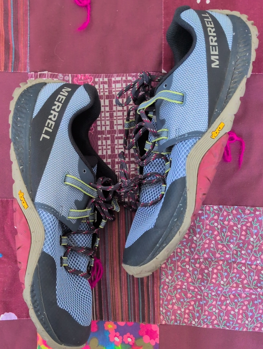Merrell Light Blue and Black Hiking Sneakers